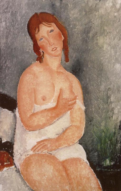 Amedeo Modigliani Red-Haired young woman in chemise oil painting image